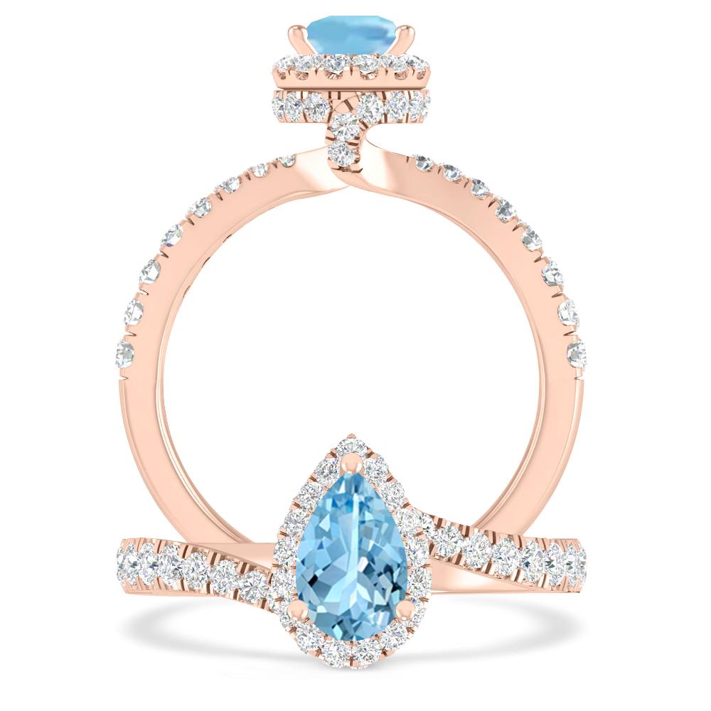 Rose Gold - Aquamarine