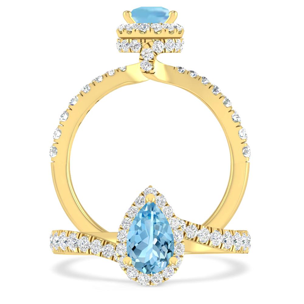 Yellow Gold - Aquamarine