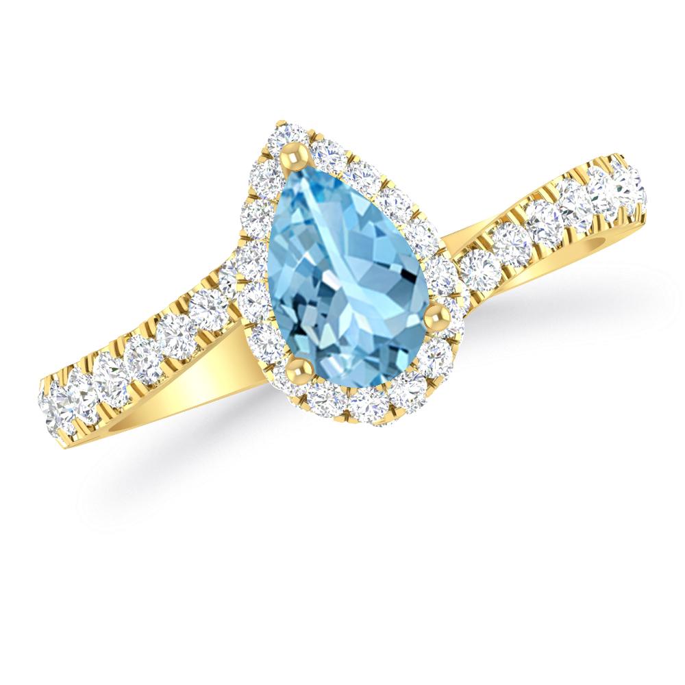 Yellow Gold - Aquamarine