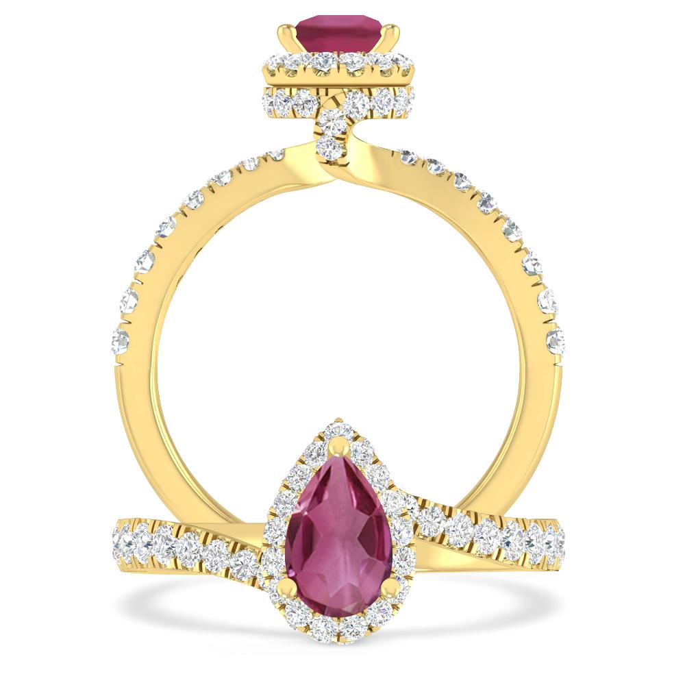 Yellow Gold - Pink Tourmaline