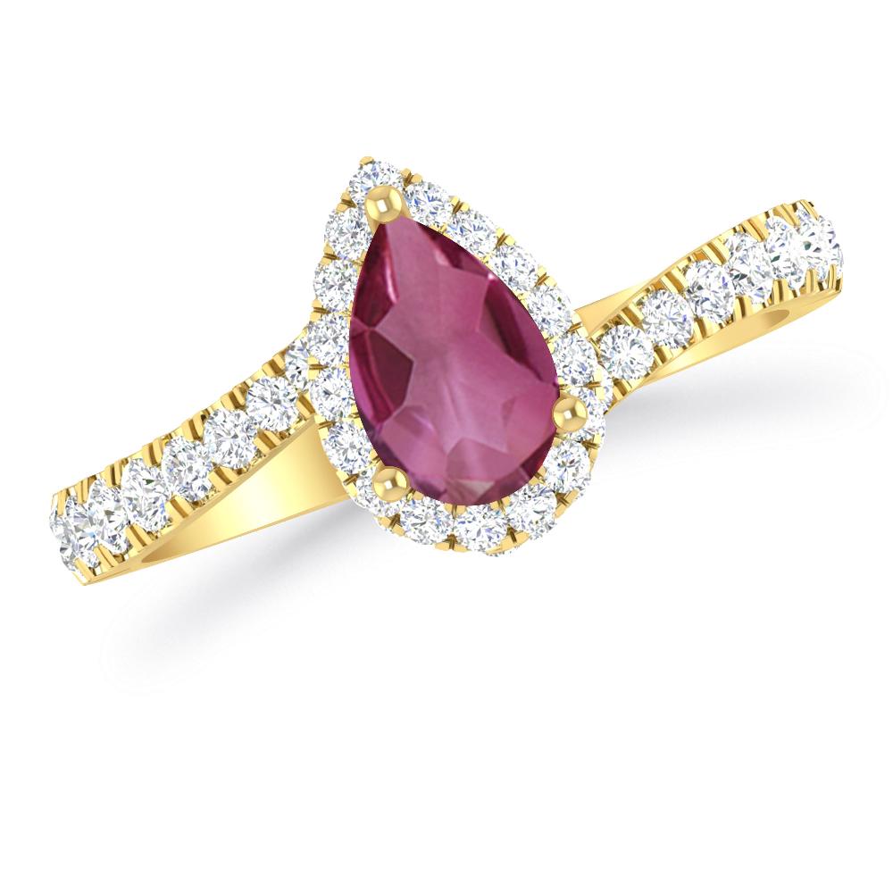 Yellow Gold - Pink Tourmaline