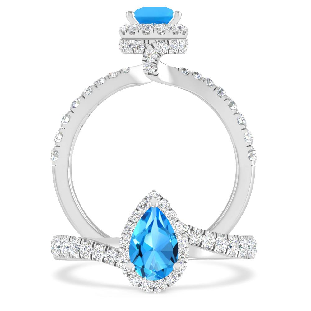 White Gold - Blue Topaz