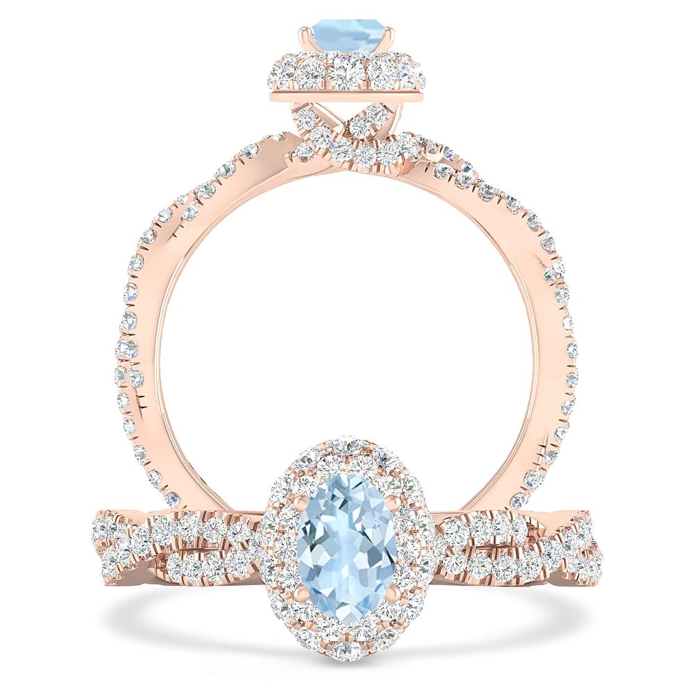 Rose Gold - Aquamarine