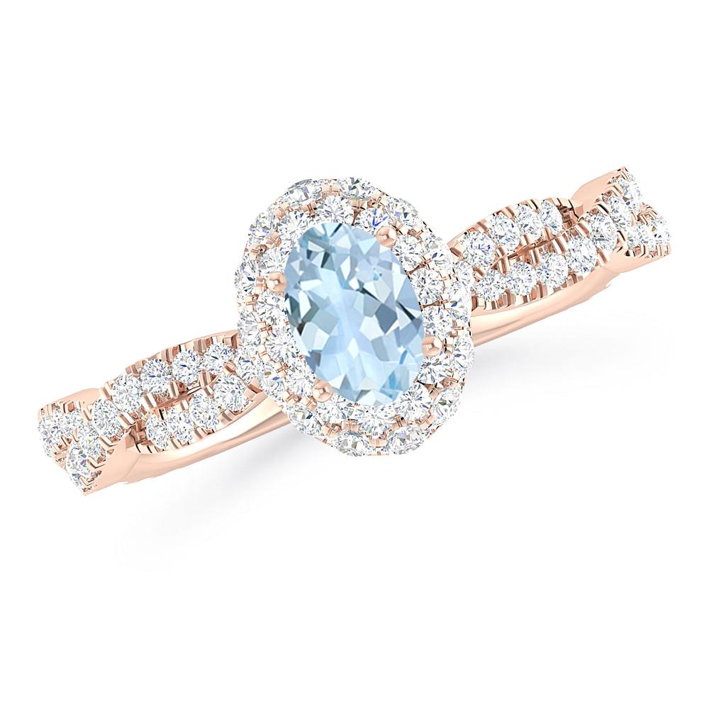 Rose Gold - Aquamarine