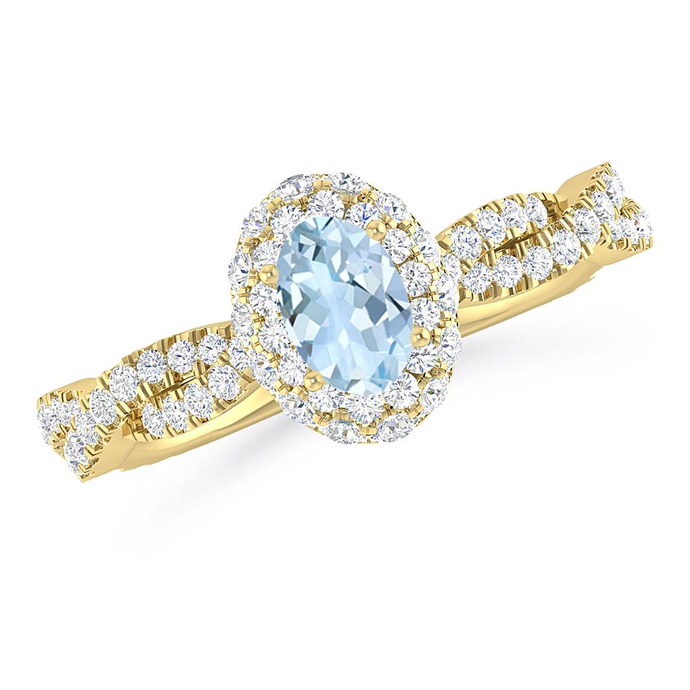 Yellow Gold - Aquamarine