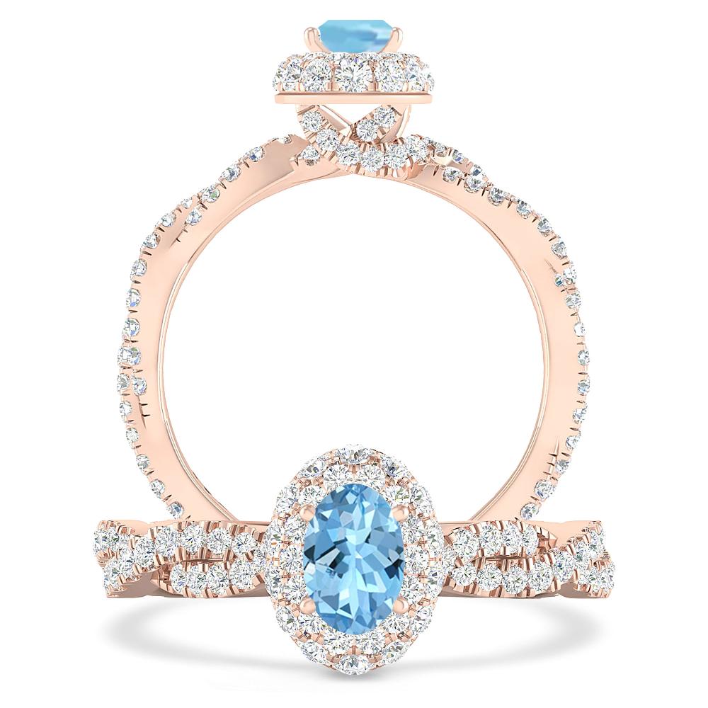 Rose Gold - Aquamarine