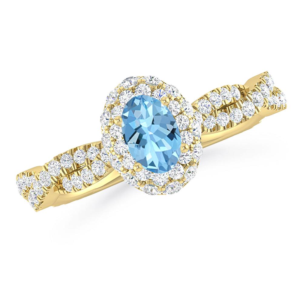 Yellow Gold - Aquamarine