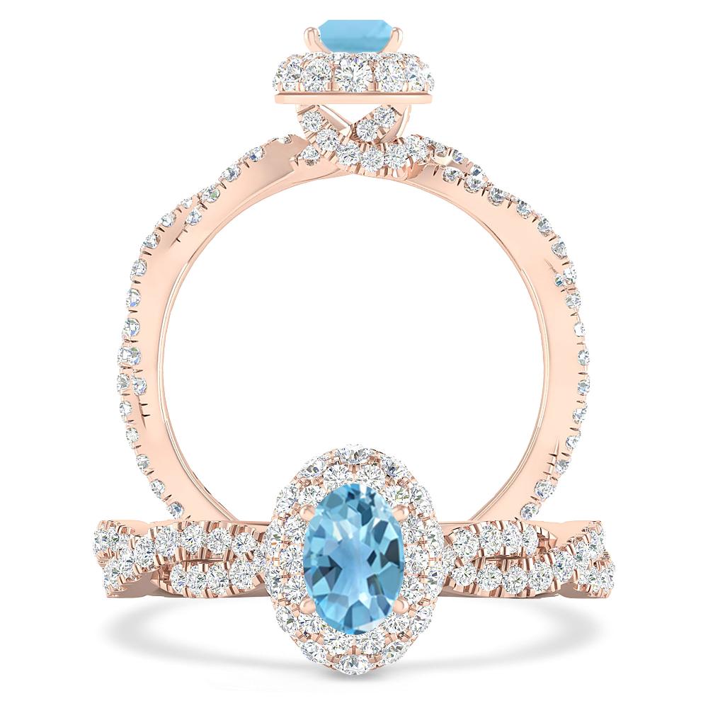 Rose Gold - Blue Topaz