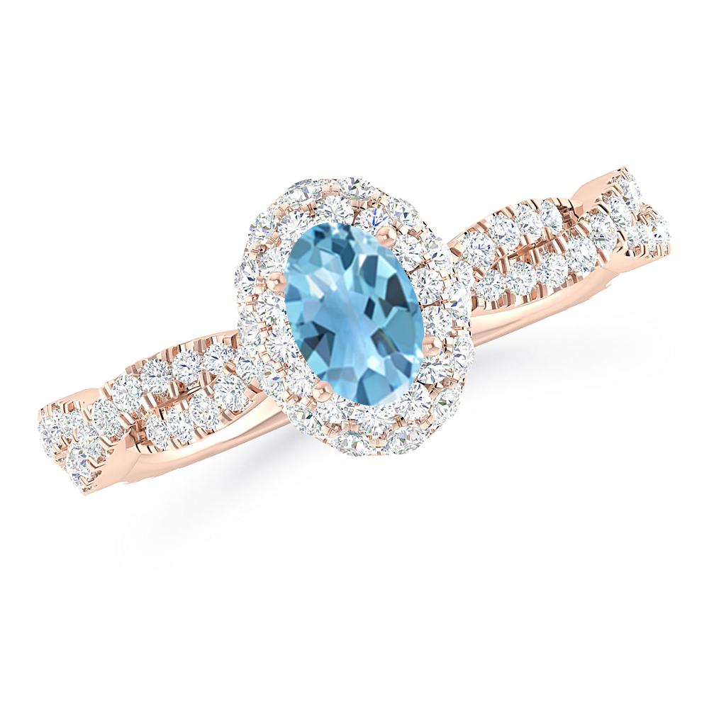 Rose Gold - Blue Topaz