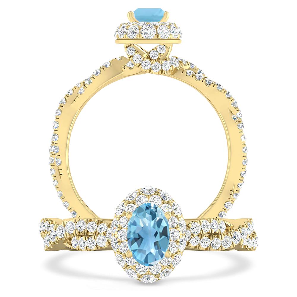 Yellow Gold - Blue Topaz