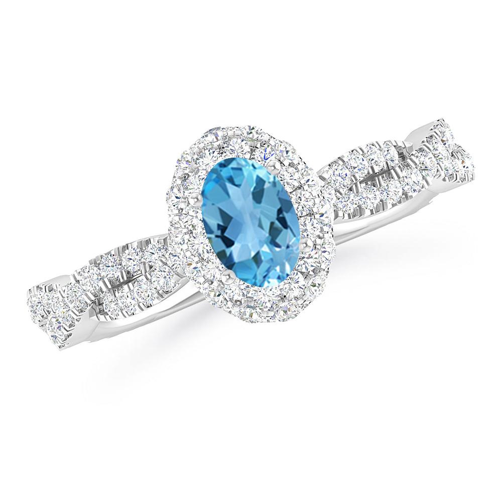 White Gold - Blue Topaz