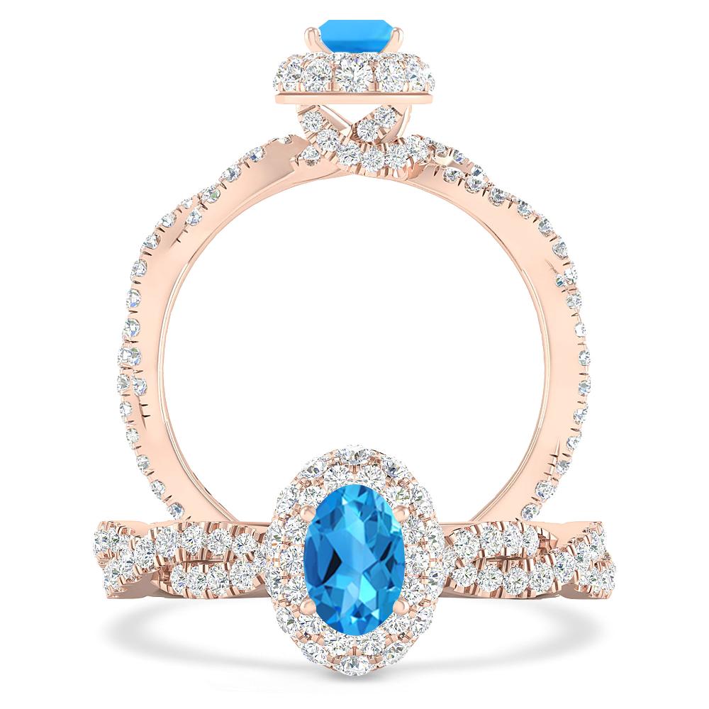 Rose Gold - Blue Topaz