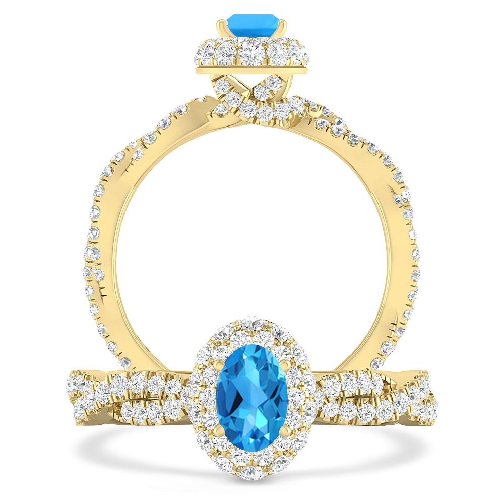 Yellow Gold - Blue Topaz