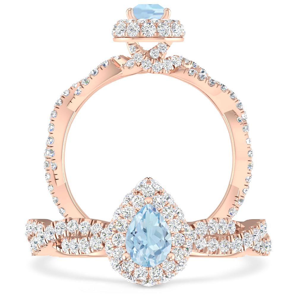 Rose Gold - Aquamarine