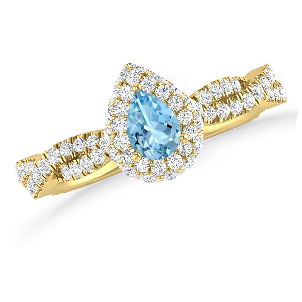 Yellow Gold - Aquamarine