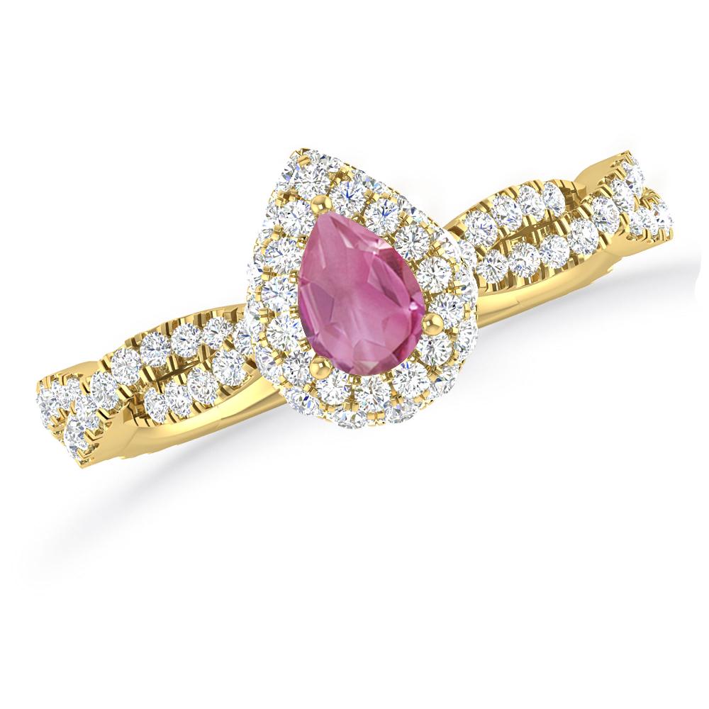 Yellow Gold - Pink Tourmaline