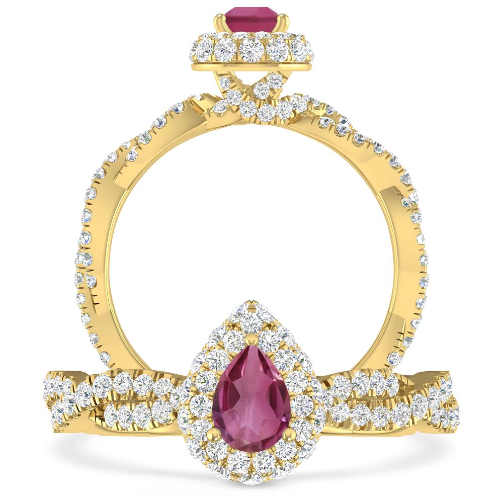 Yellow Gold - Pink Tourmaline