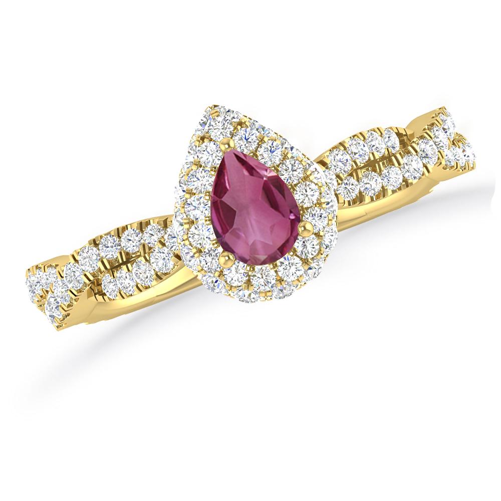 Yellow Gold - Pink Tourmaline