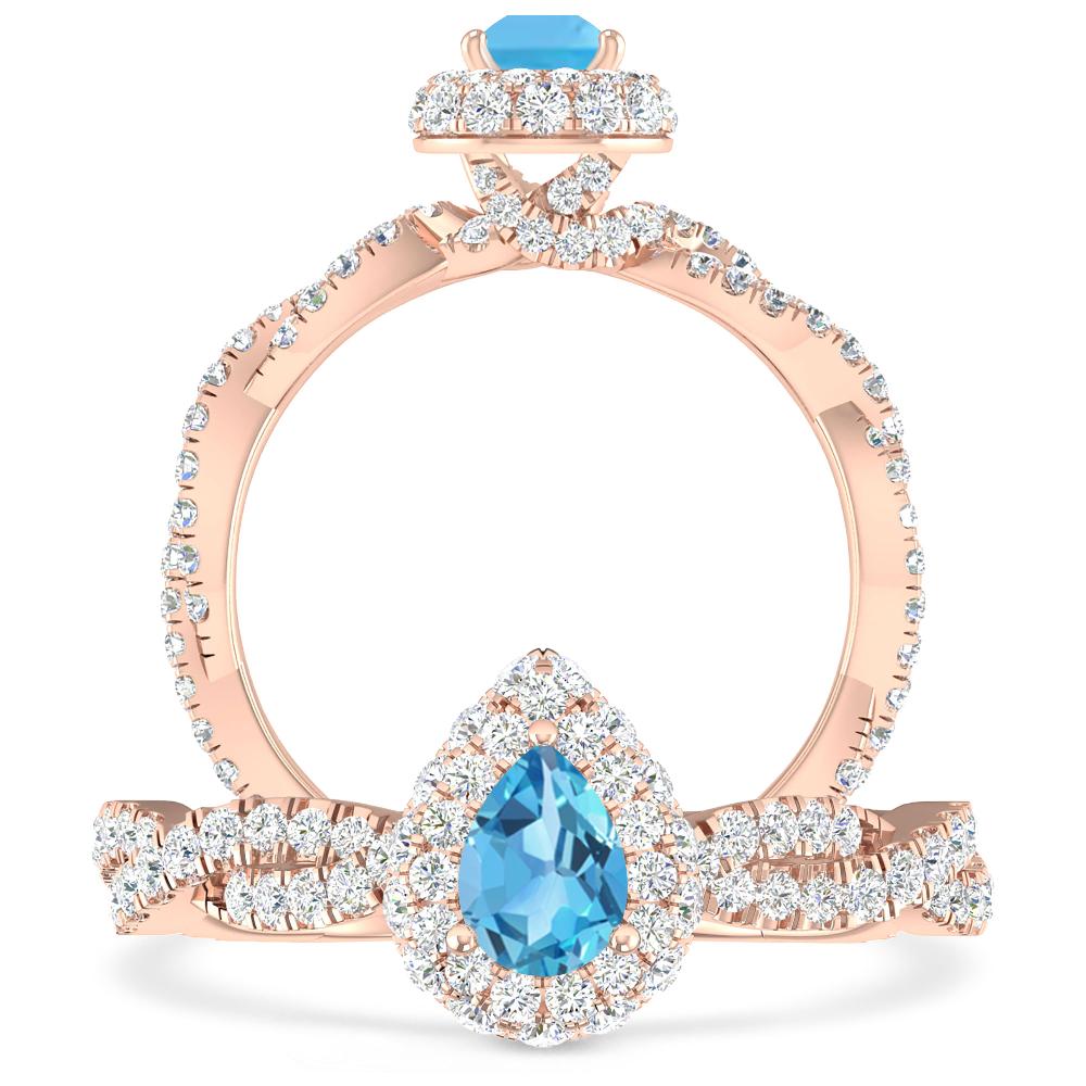 Rose Gold - Blue Topaz