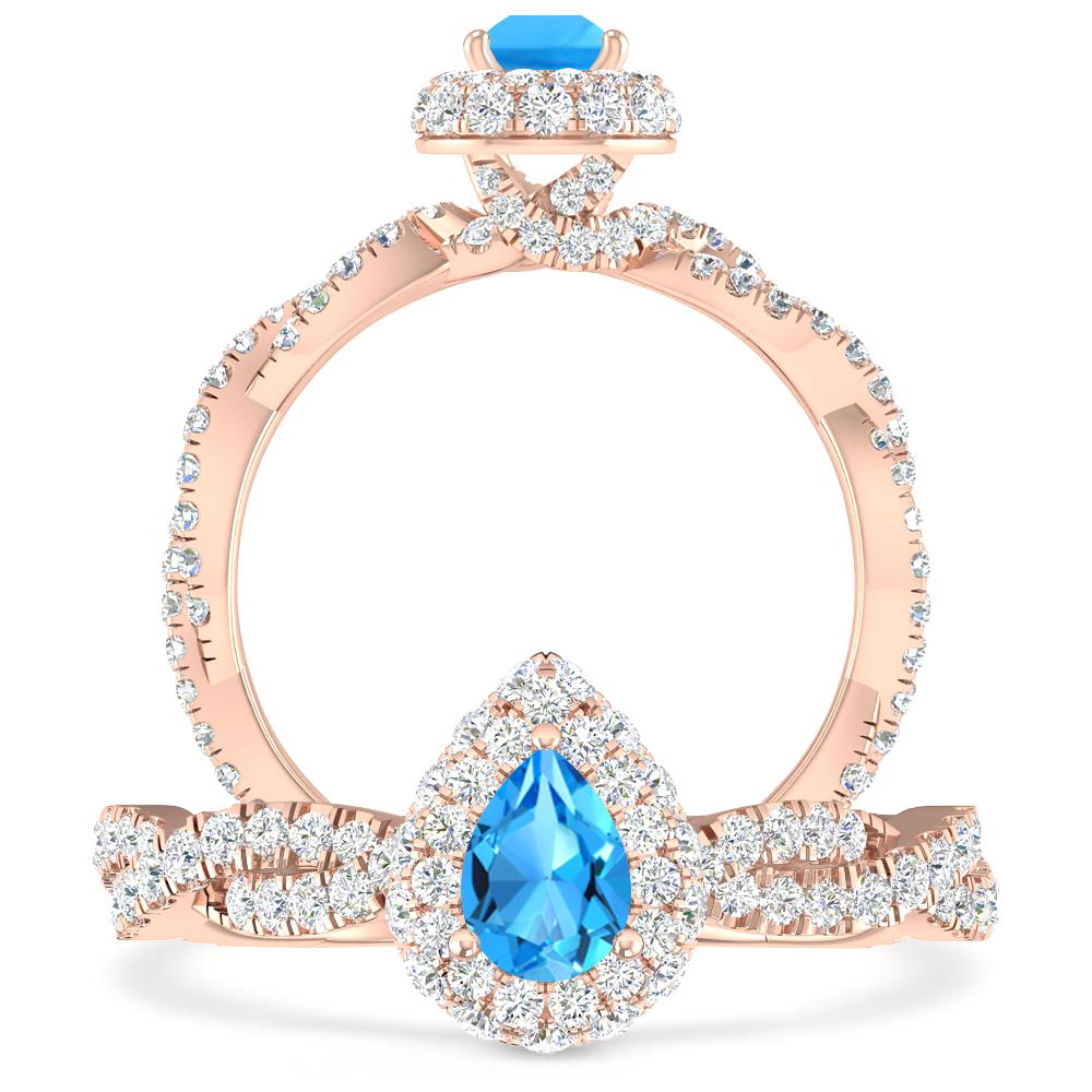 Rose Gold - Blue Topaz