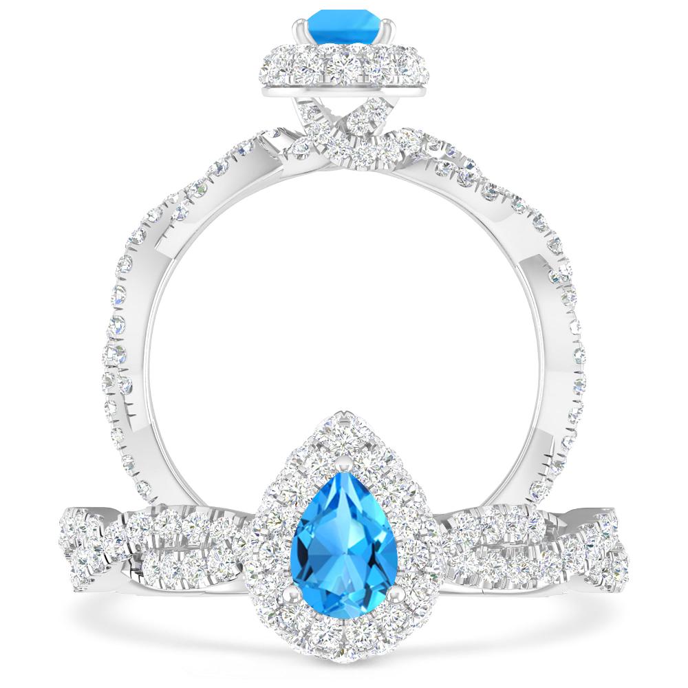 White Gold - Blue Topaz