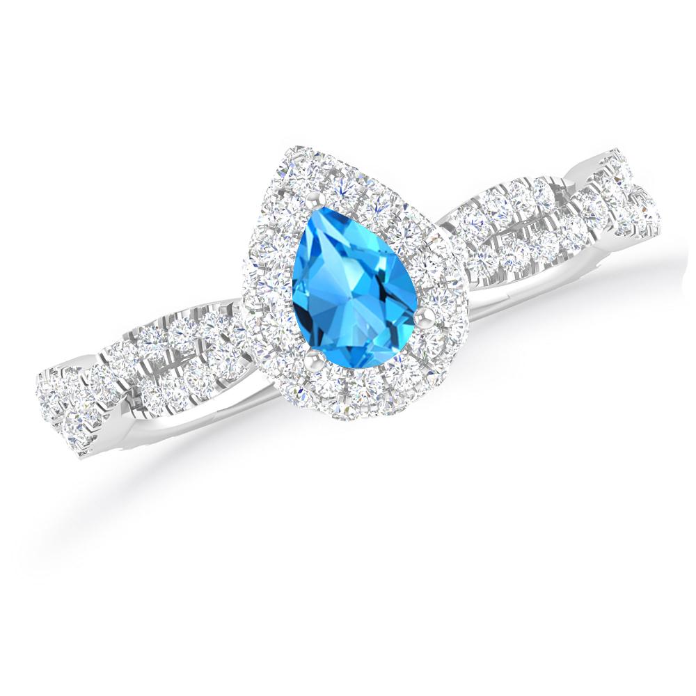 White Gold - Blue Topaz