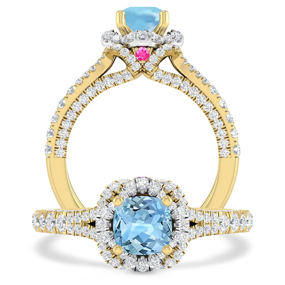 Yellow Gold - Aquamarine