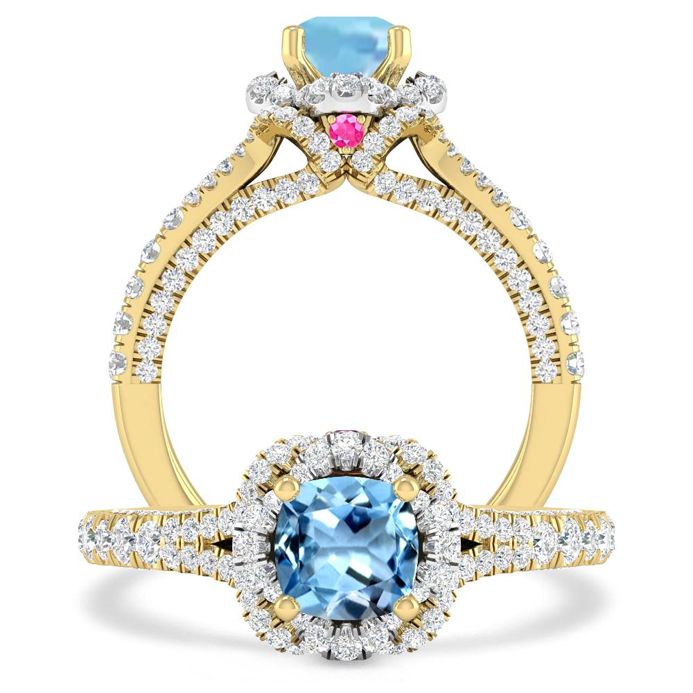 Yellow Gold - Aquamarine