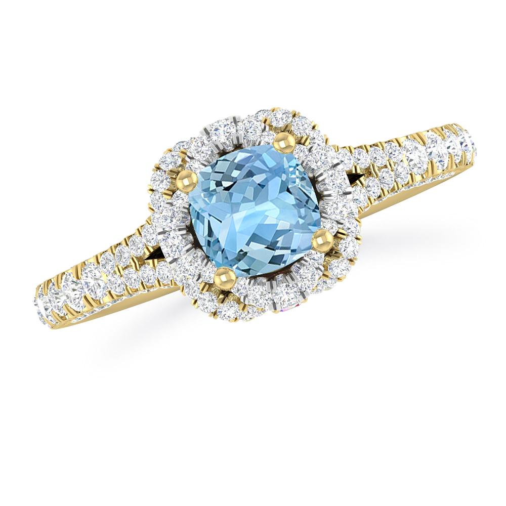 Yellow Gold - Aquamarine