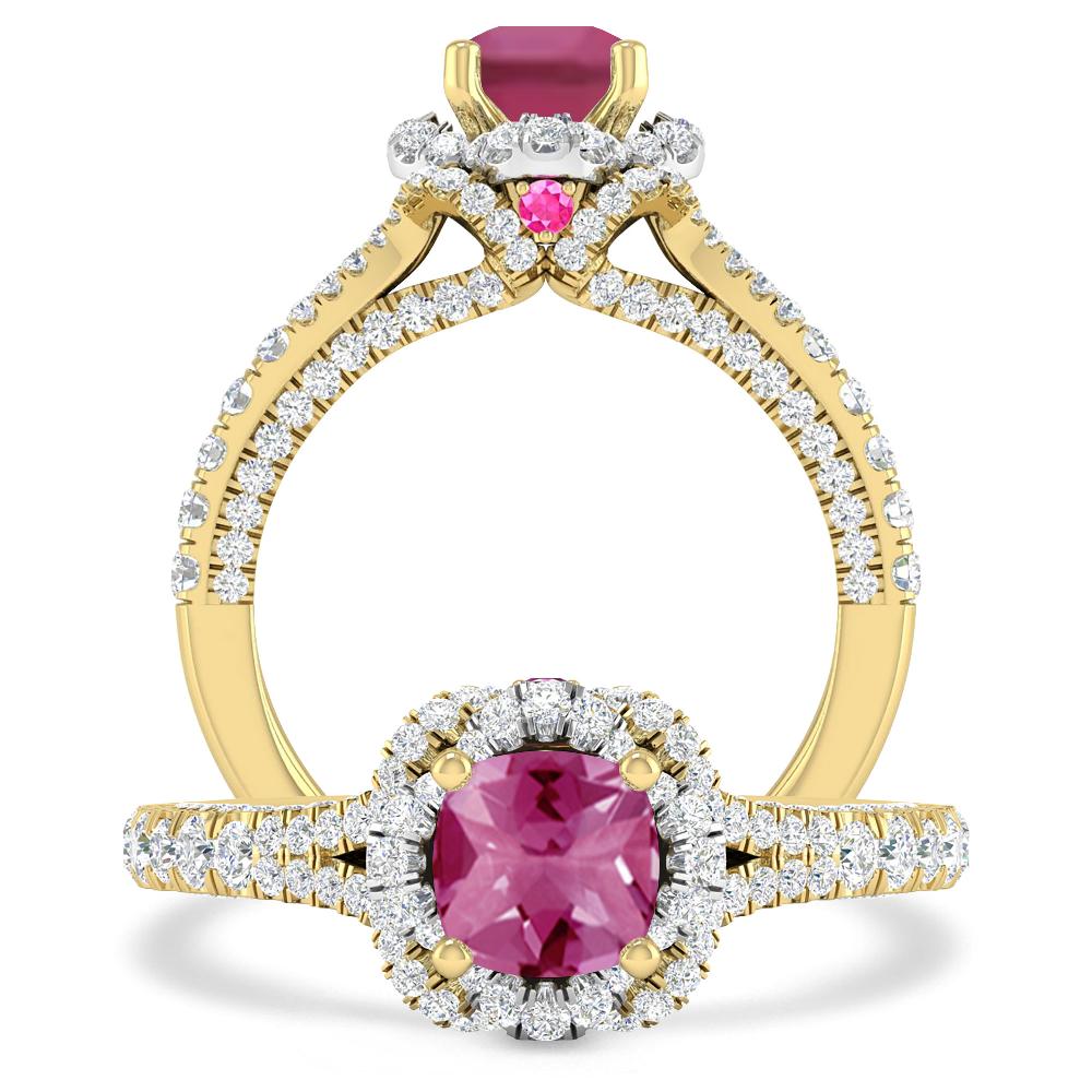 Yellow Gold - Pink Tourmaline