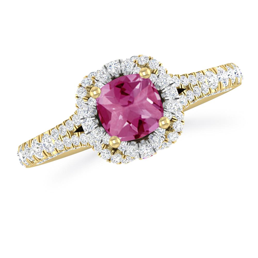 Yellow Gold - Pink Tourmaline