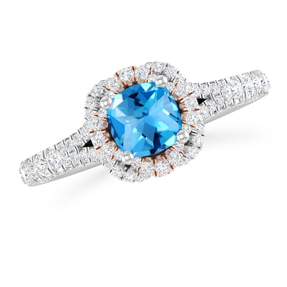 White Gold - Blue Topaz