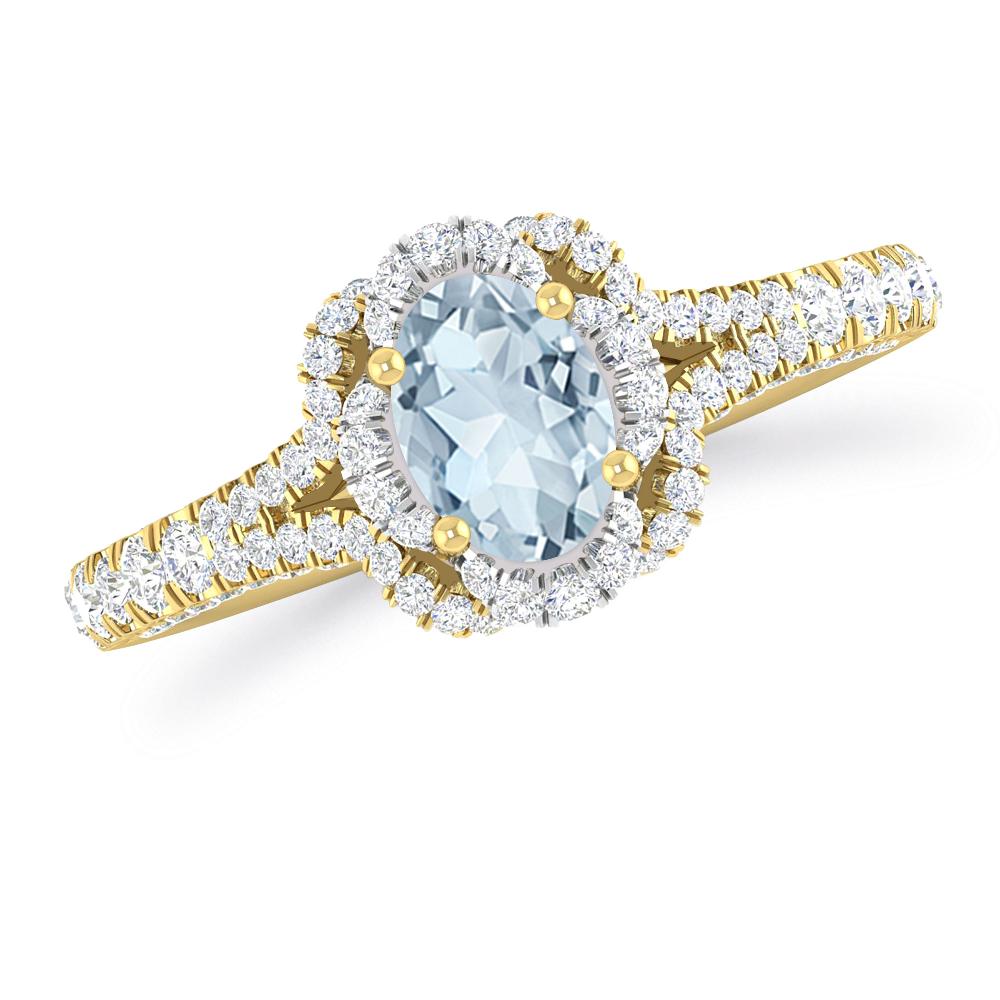 Yellow Gold - Aquamarine