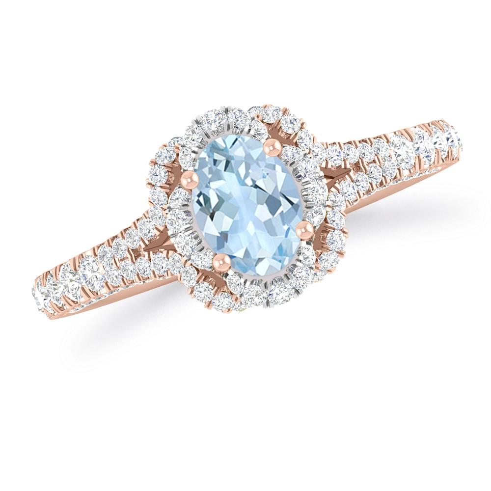 Rose Gold - Aquamarine