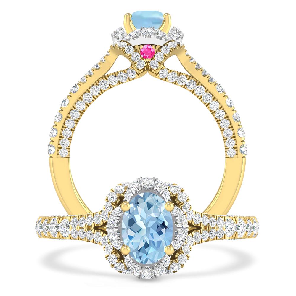 Yellow Gold - Aquamarine