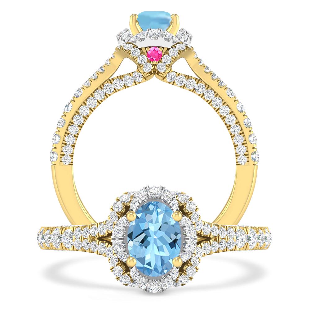 Yellow Gold - Aquamarine