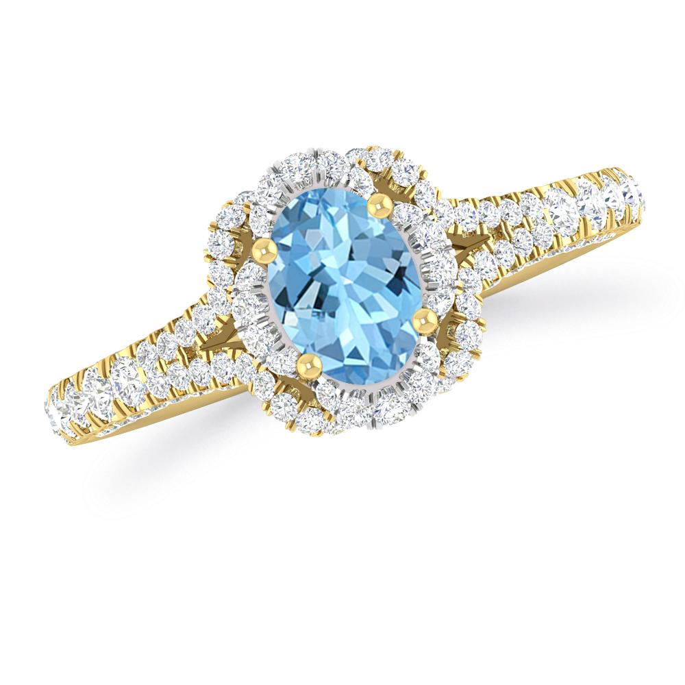 Yellow Gold - Aquamarine