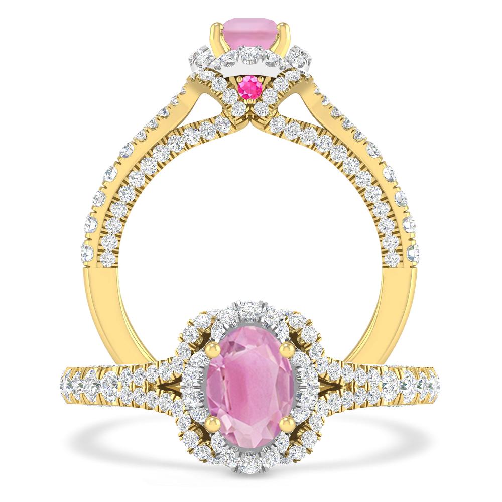 Yellow Gold - Pink Tourmaline