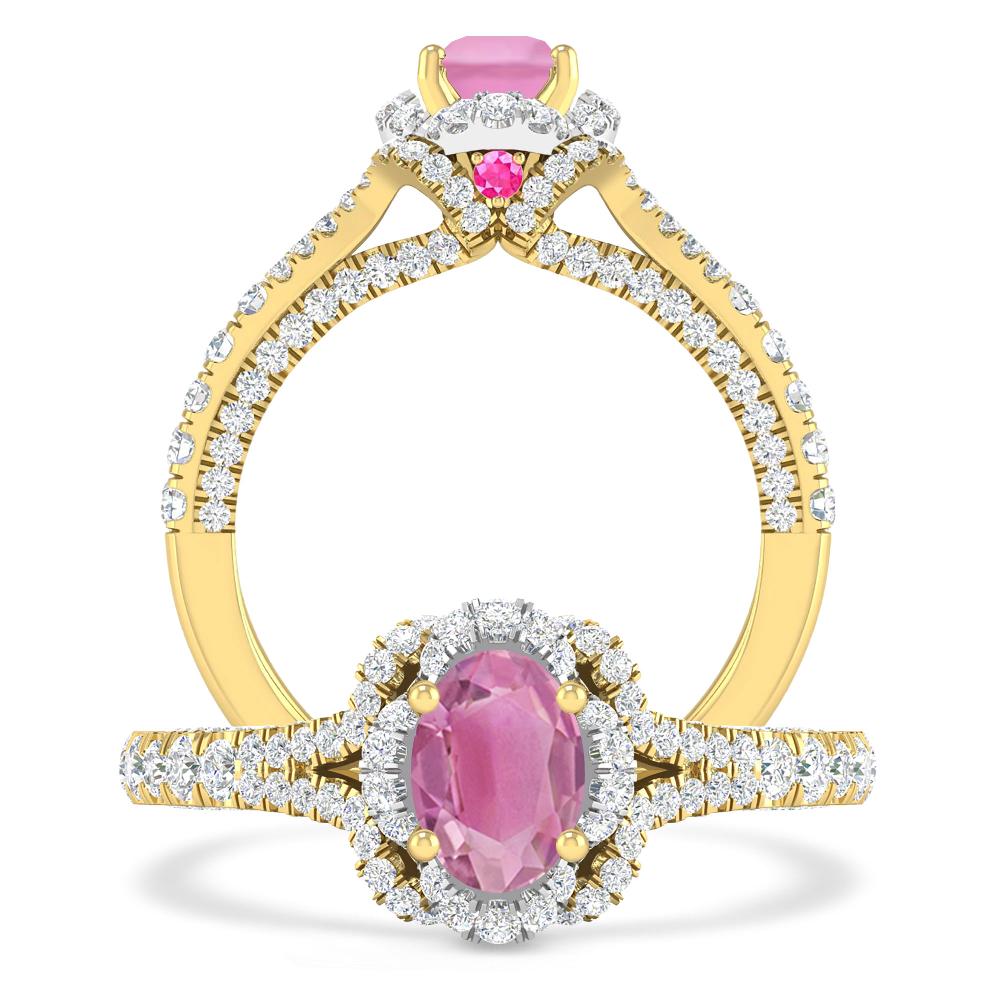 Yellow Gold - Pink Tourmaline