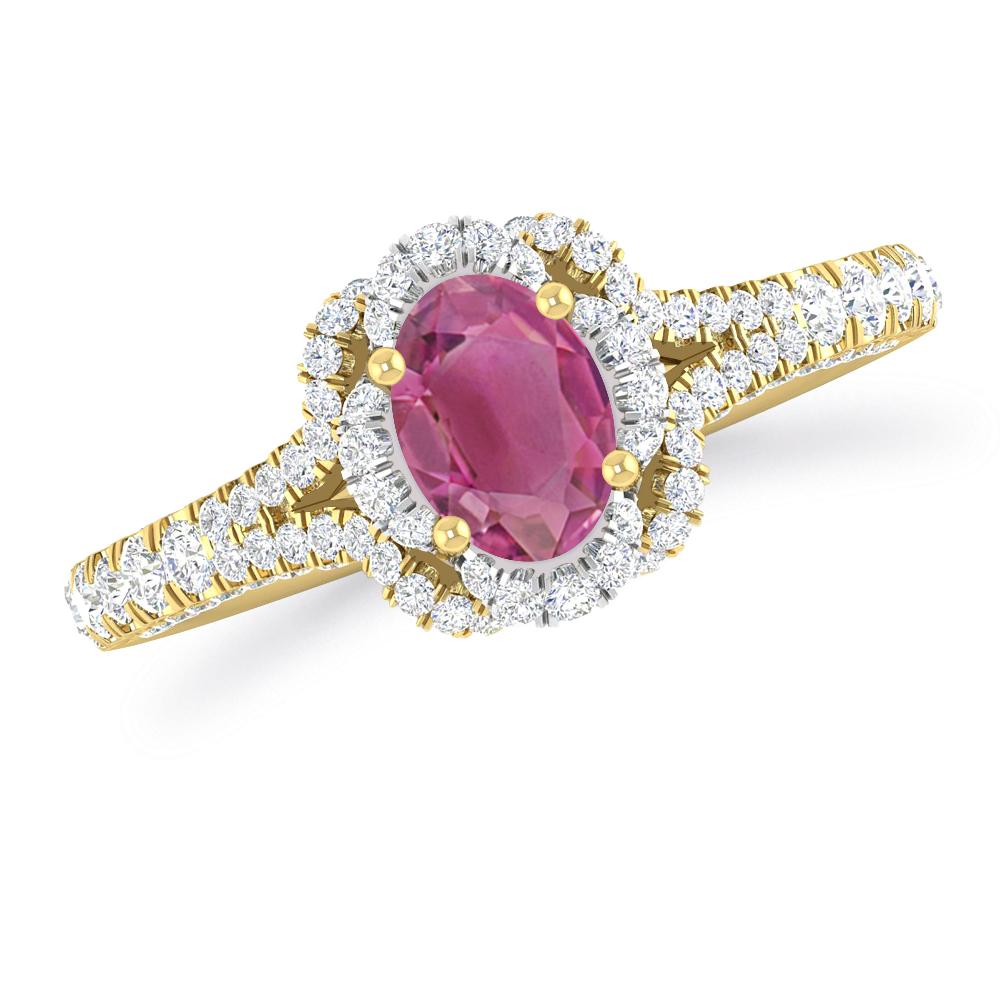 Yellow Gold - Pink Tourmaline