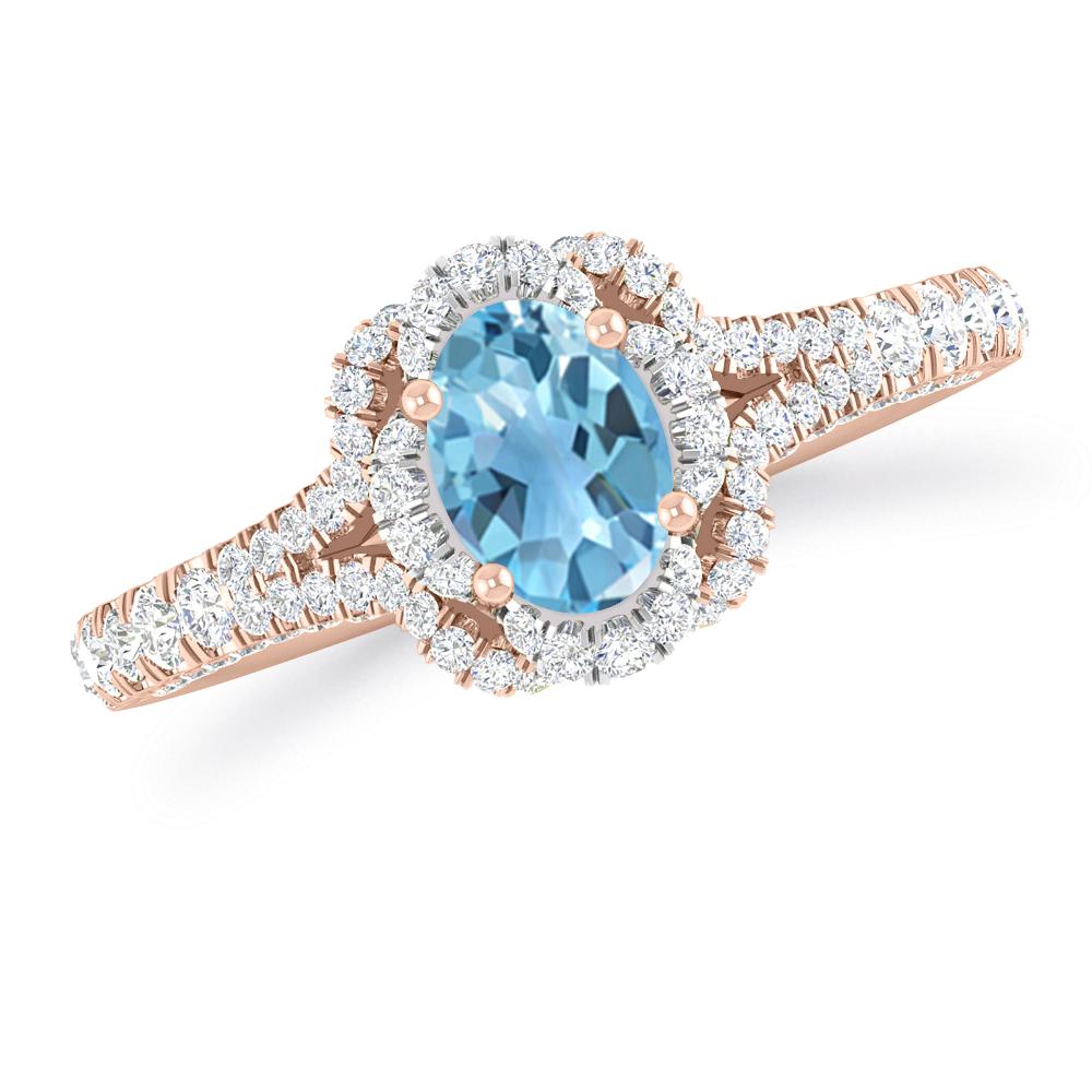 Rose Gold - Blue Topaz