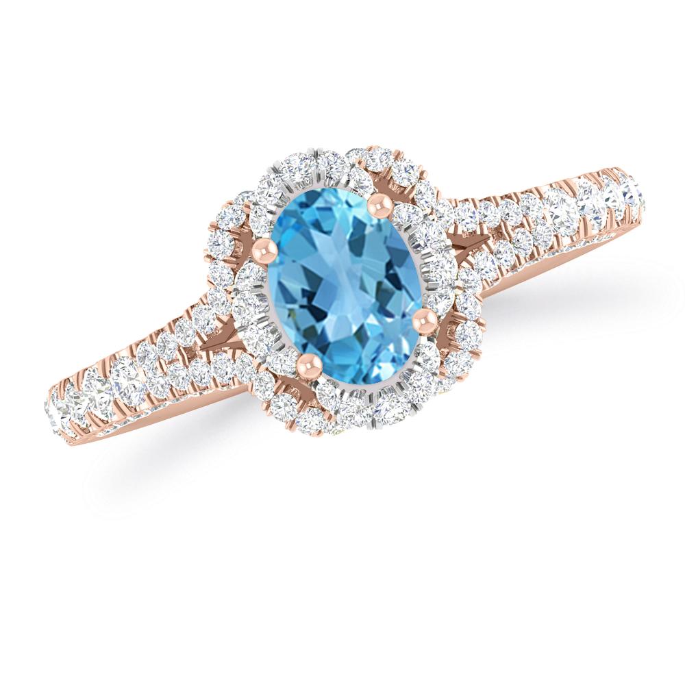 Rose Gold - Blue Topaz