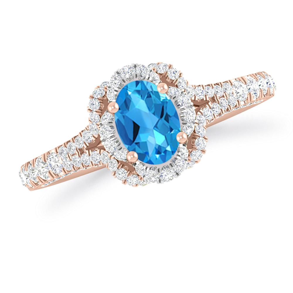 Rose Gold - Blue Topaz