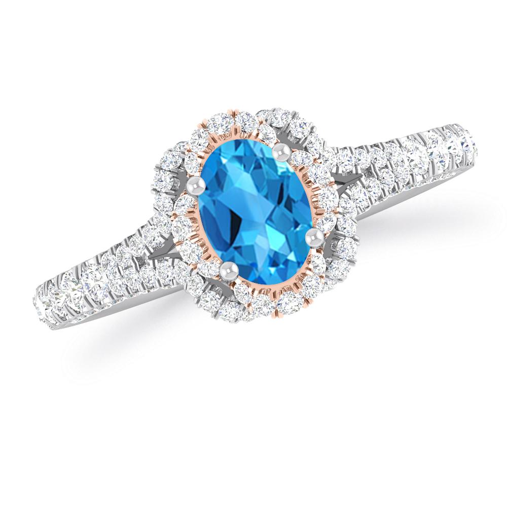 White Gold - Blue Topaz