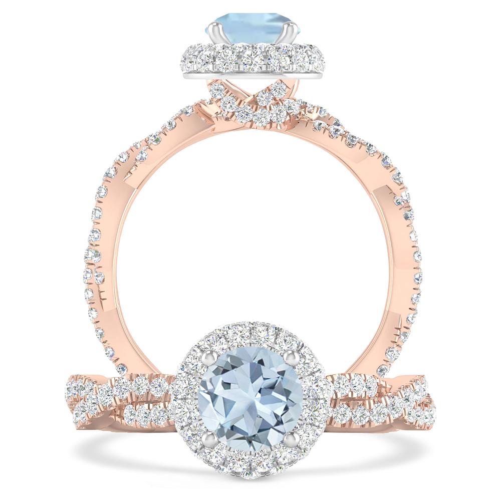 Rose Gold - Aquamarine