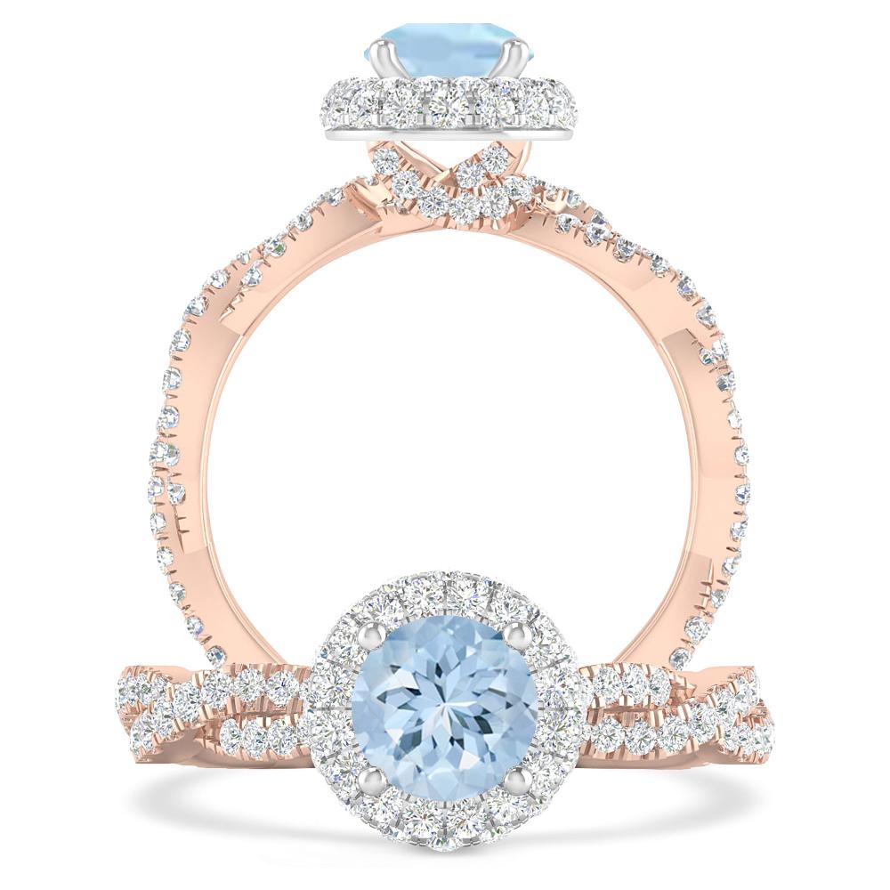 Rose Gold - Aquamarine