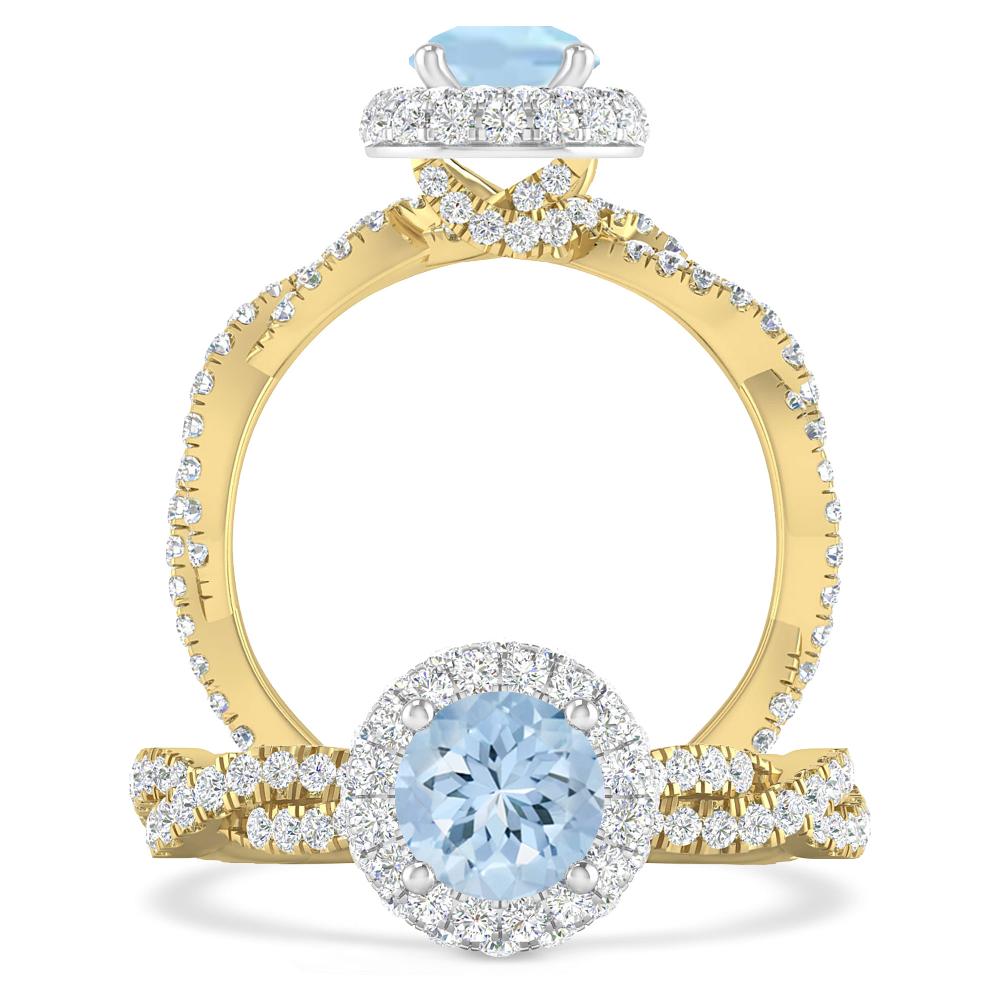 Yellow Gold - Aquamarine