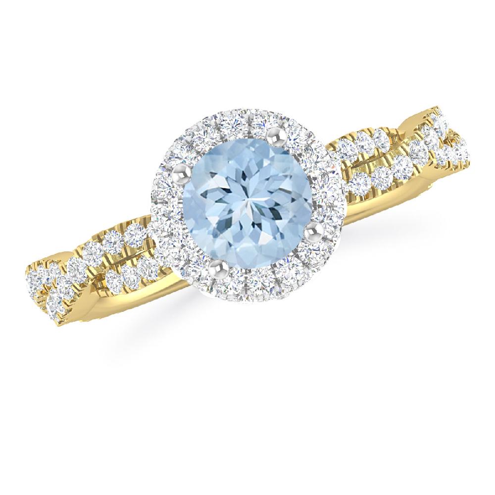 Yellow Gold - Aquamarine