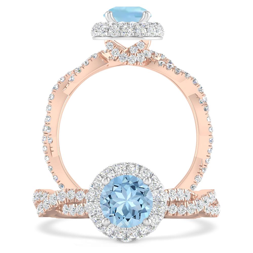 Rose Gold - Aquamarine