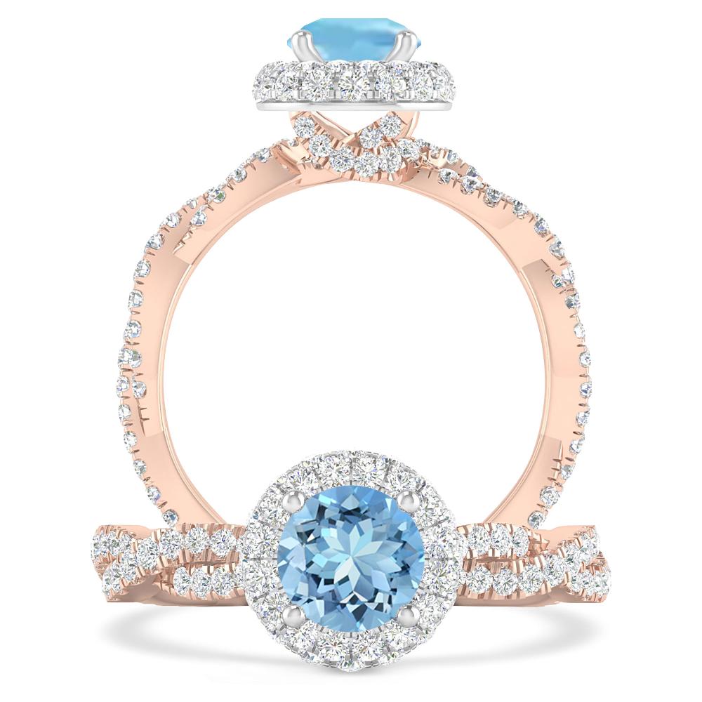 Rose Gold - Aquamarine